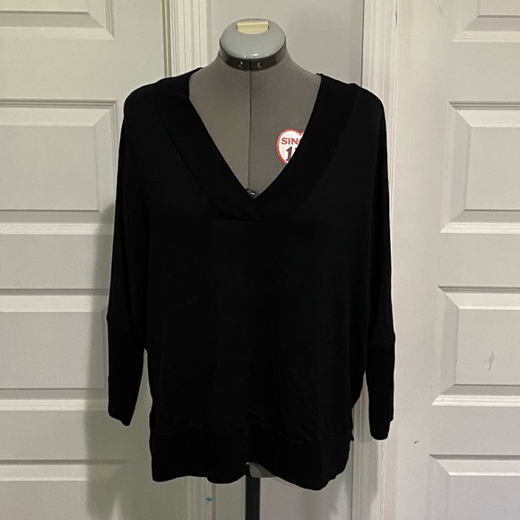 Loft lounge black dolman sleeve top - Picture 1 of 6
